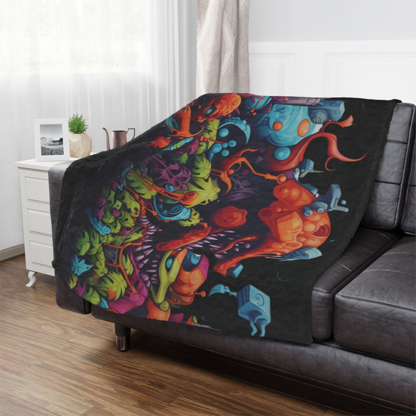 Video Game Graffiti Concept Art by Brandon Mclain, limited Edition, Ultra-Soft Microfiber Fleece Blanket in 3 Sizes (c)BrandonMclain2024