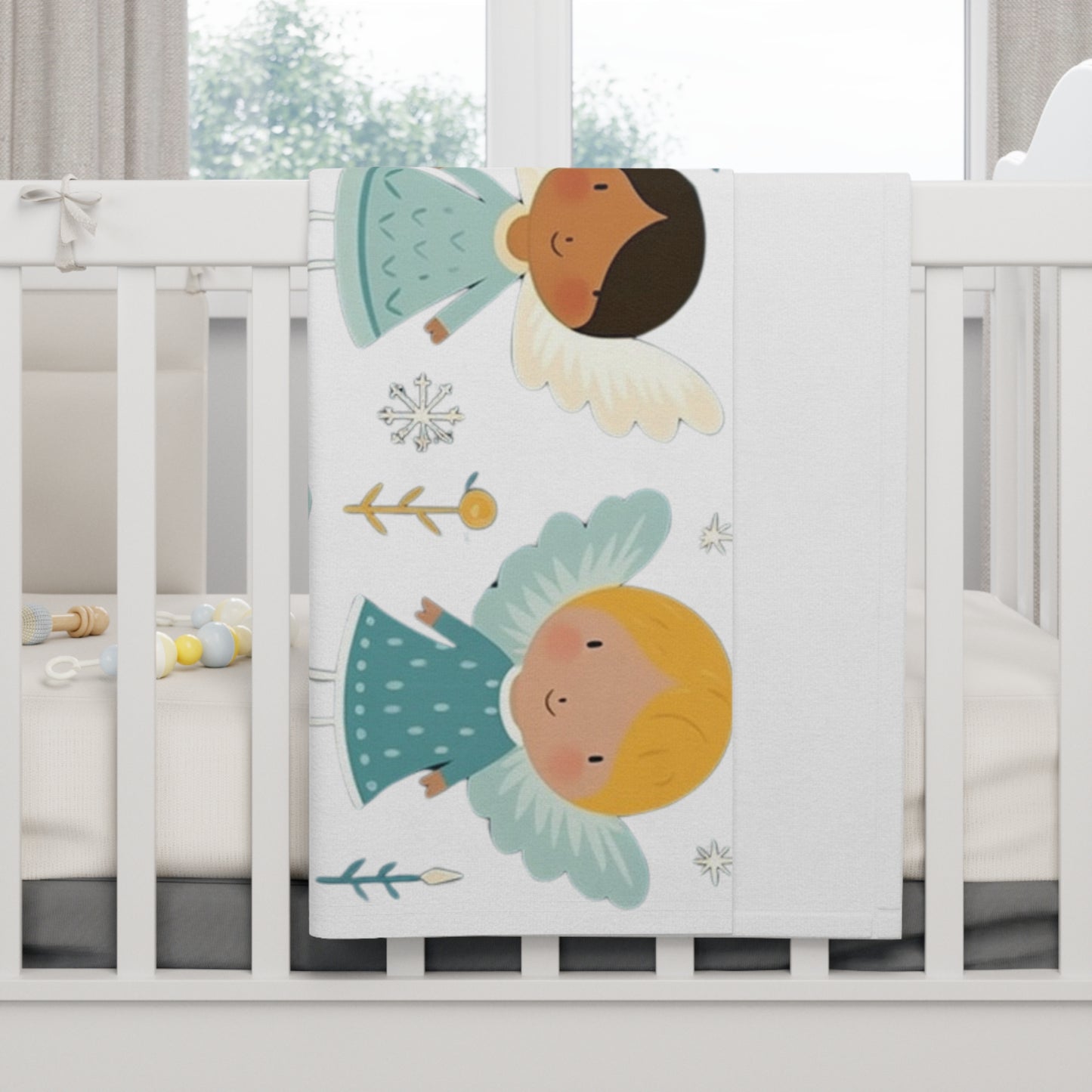 Angels by Brandon Mclain, Blanket Ultra-Soft Microfiber Fleece with Cute Angel Designs (c)BrandonMclain2024