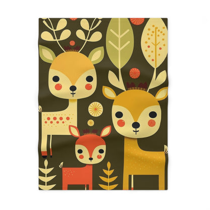 Holiday Baby Reindeers by Brandon Mclain, Blanket Cozy Festive Design in Brown (c)BrandonMclain2024