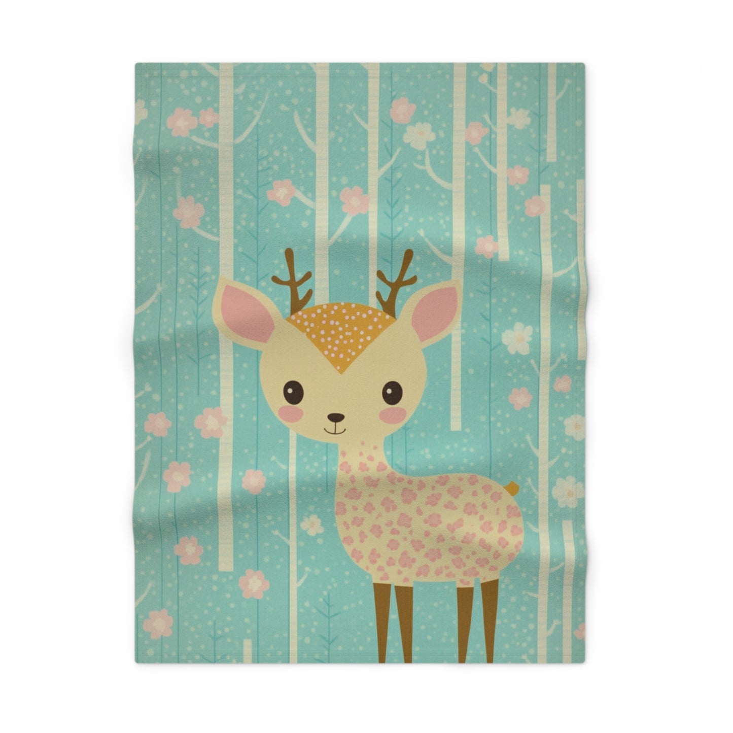 Holiday Baby Reindeer by Brandon Mclain, Blanket Soft and Festive Design in Blue (c)BrandonMclain2024
