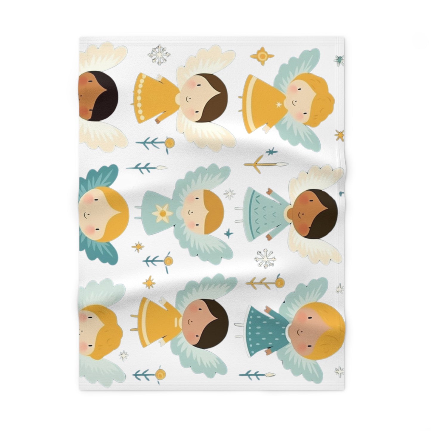 Angels by Brandon Mclain, Blanket Ultra-Soft Microfiber Fleece with Cute Angel Designs (c)BrandonMclain2024