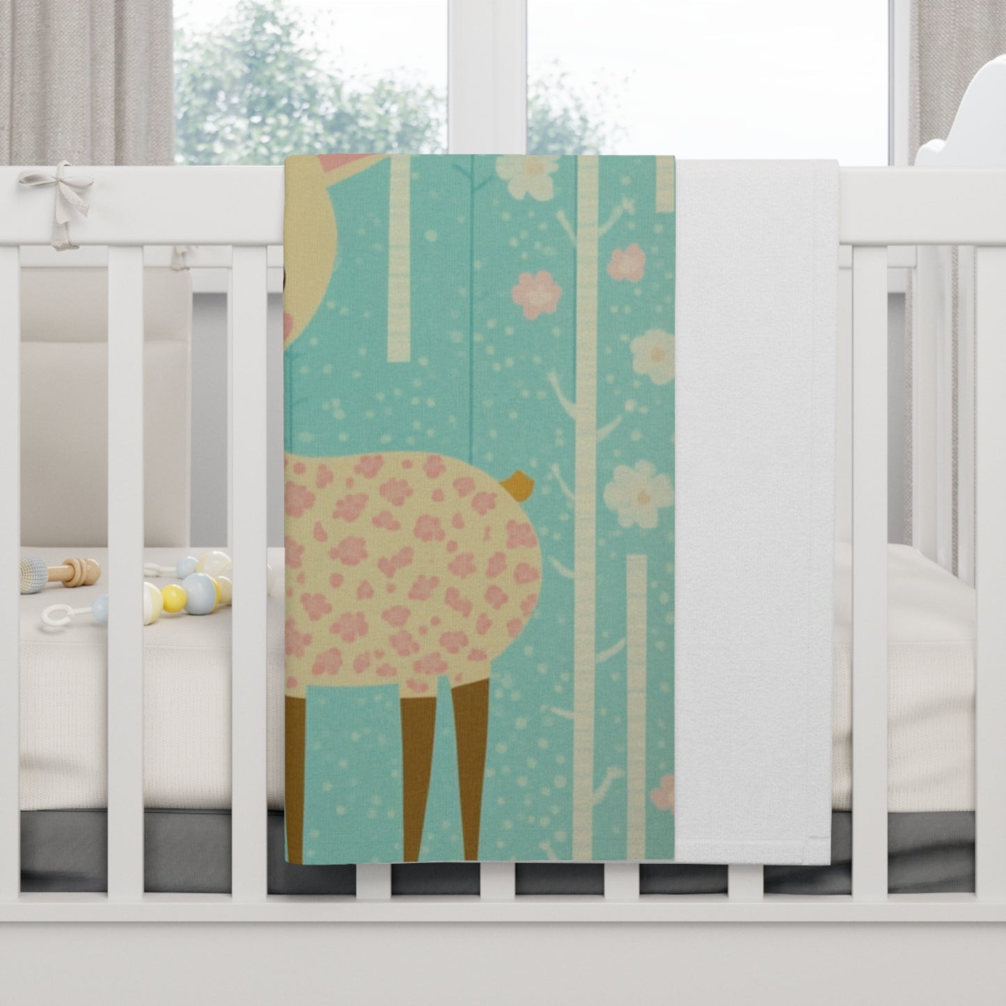Holiday Baby Reindeer by Brandon Mclain, Blanket Soft and Festive Design in Blue (c)BrandonMclain2024
