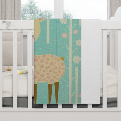 Holiday Baby Reindeer by Brandon Mclain, Blanket Soft and Festive Design in Blue (c)BrandonMclain2024