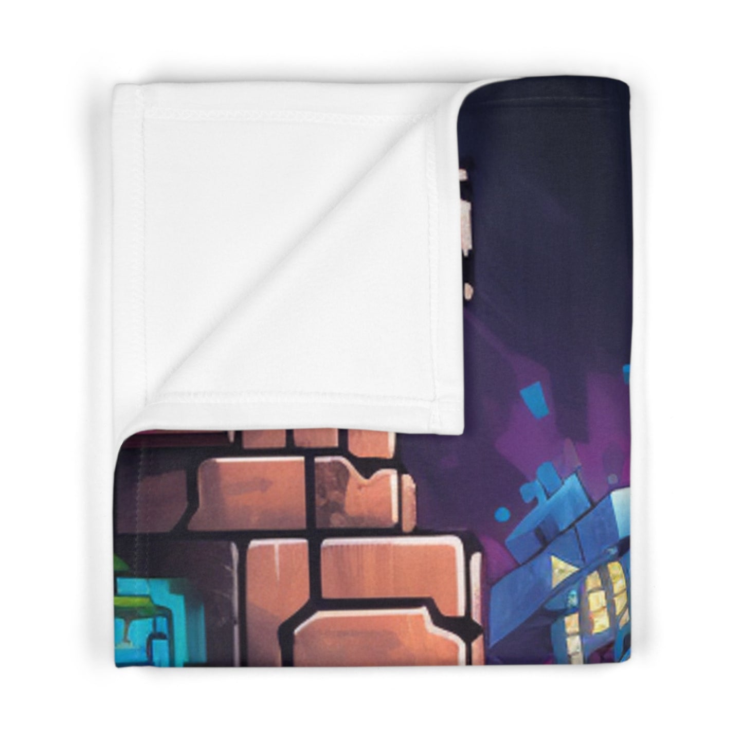 Graffiti brick world by Brandon Mclain,  Soft Fleece Baby Blanket (c)BrandonMclain2024