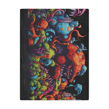 Video Game Graffiti Concept Art by Brandon Mclain, limited Edition, Ultra-Soft Microfiber Fleece Blanket in 3 Sizes (c)BrandonMclain2024