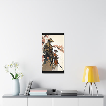 Samurai Ronin and Woman Warrior Art Print - Cherry Blossom Serenity The perfect gift for gamers and art collectors