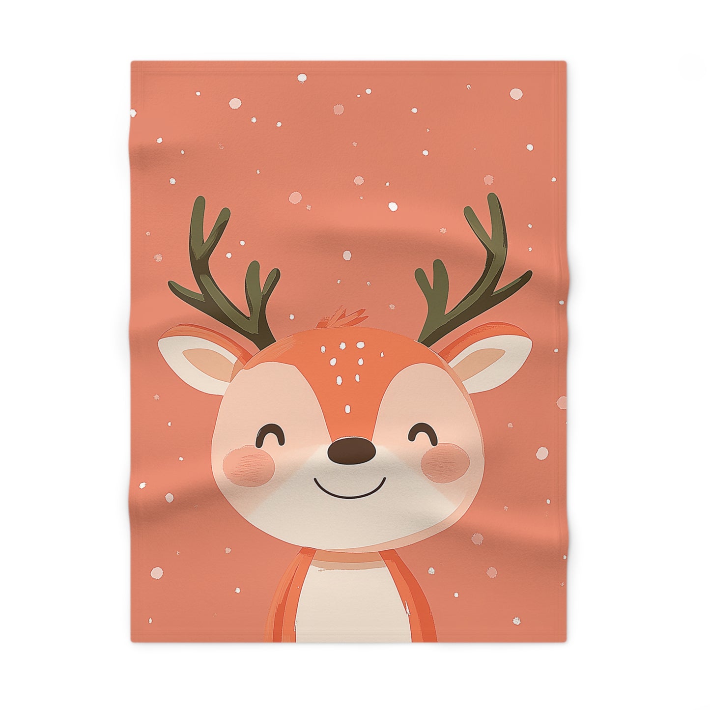Holiday Baby Reindeer by Brandon Mclain, Blanket Soft and Cozy Festive Design in softy Pink (c)BrandonMclain2024